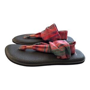 Sanuk Women's Yoga Sling 2 Sandals Aztec Print Size 9 Yoga Mat Shoe Pink Stripe